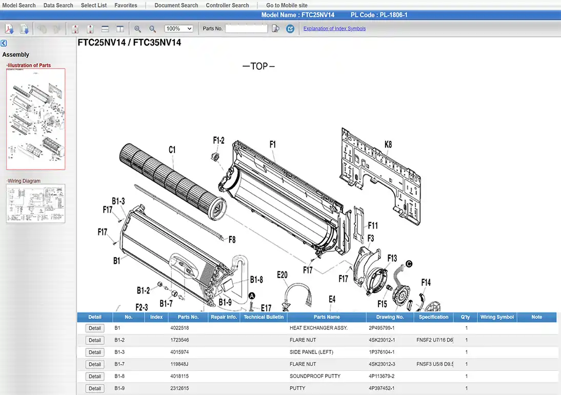 <h4>Spare part Bank is a web-based software used by Daikin to find spare parts AC</h4>